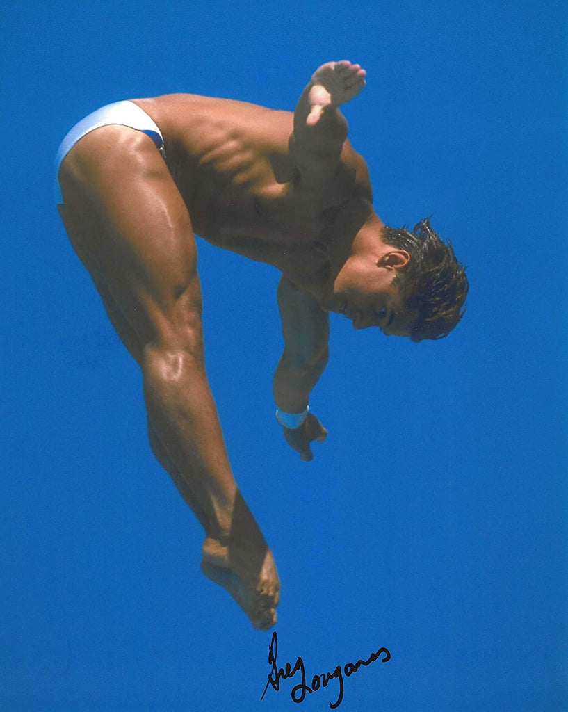 Greg Louganis USA Olympic Diver signed 8x10 photo proof COA