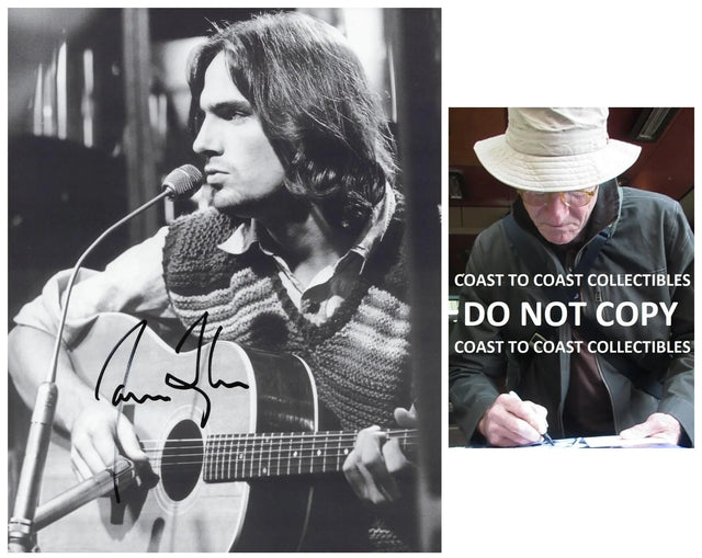 James Taylor signed 8x10 photo COA Proof autographed singer guitarist Sweet Baby James.. STAR