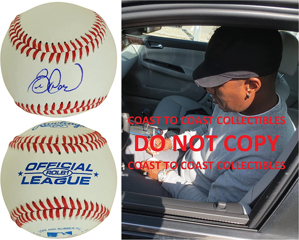 Eric Davis Cincinnati Reds Dodgers signed baseball COA exact proof autographed