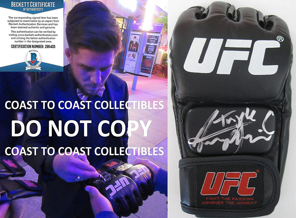 Henry Cejudo Triple C MMA fighter signed autographed UFC glove proof Beckett COA.