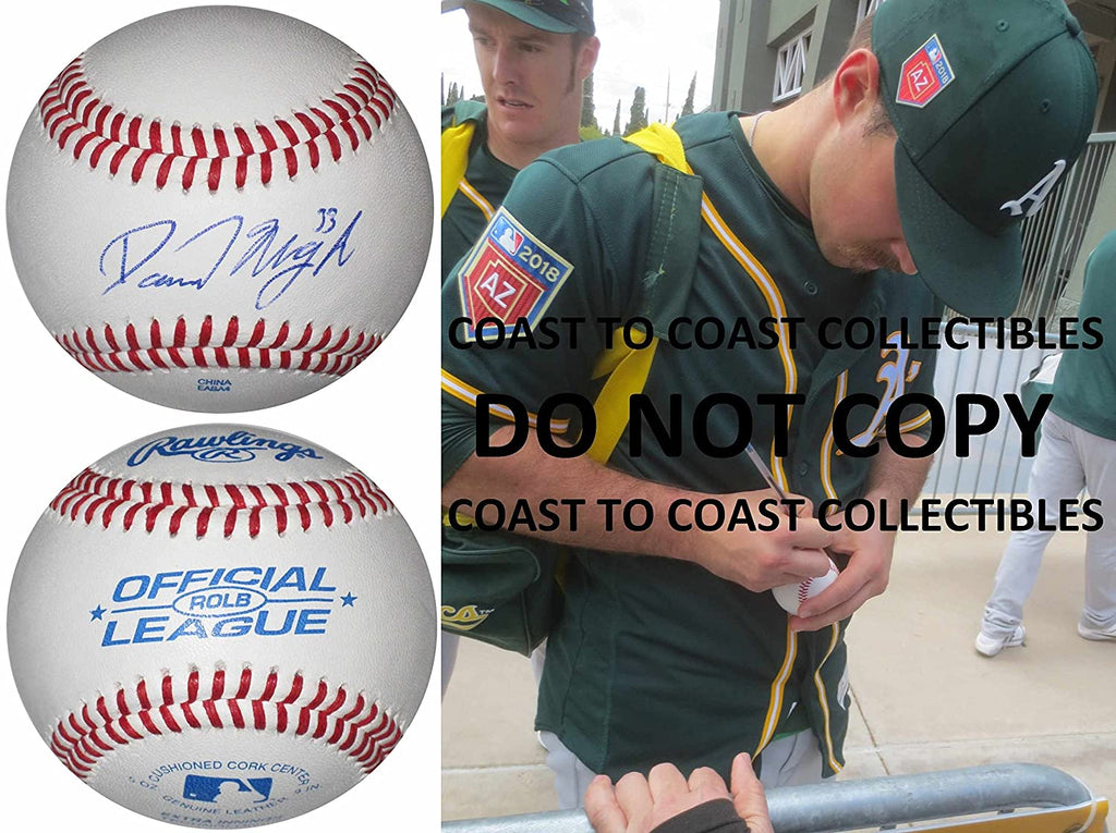 Daniel Mengden Oakland A's signed autographed baseball COA with exact proof