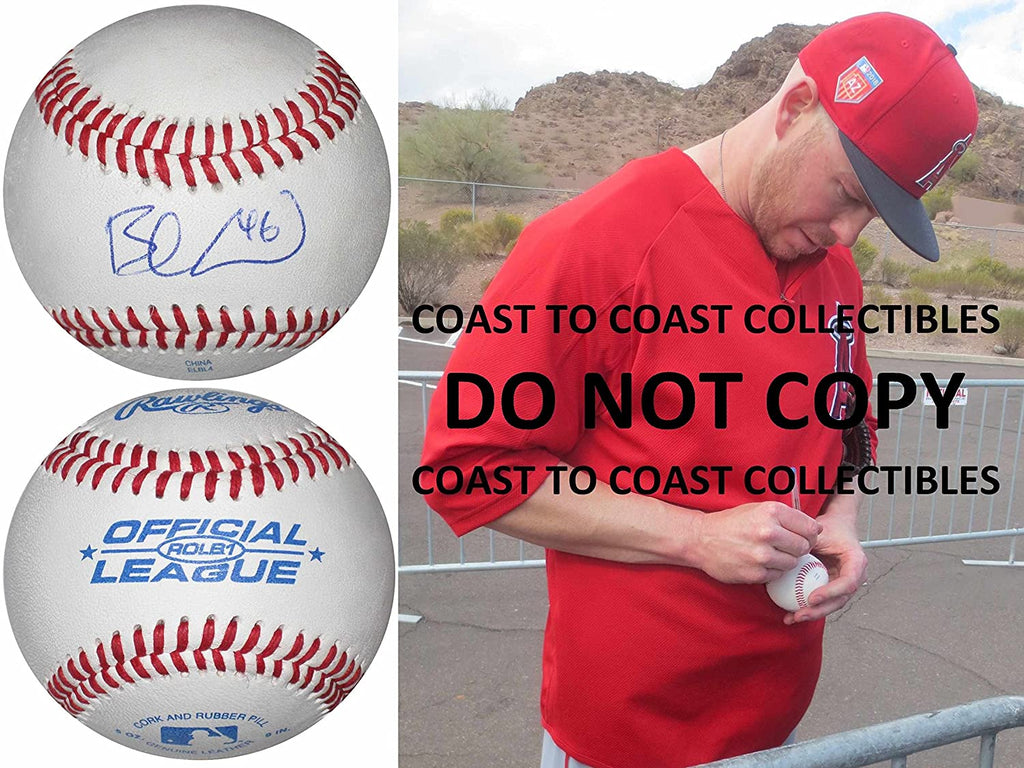 Blake Wood Reds Royals Indians Angeles signed autographed baseball COA proof