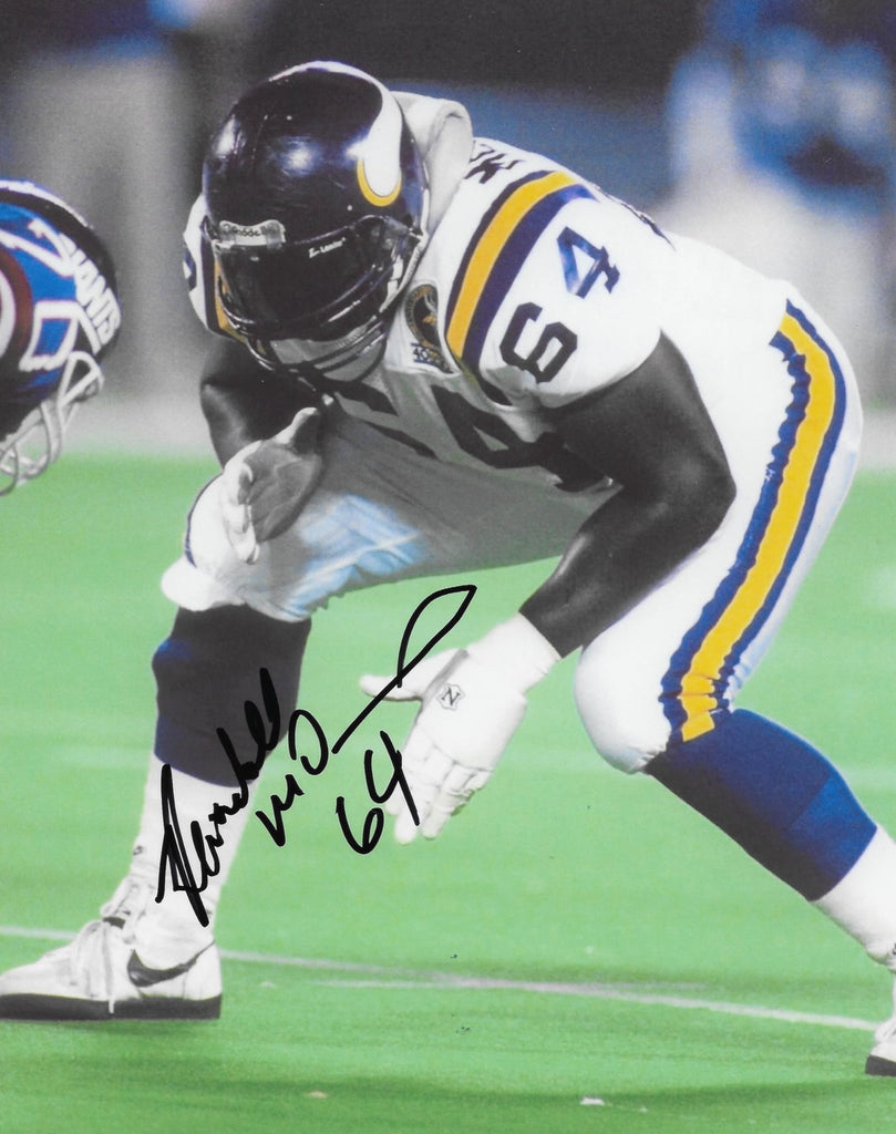 Randall McDaniel signed Minnesota Vikings football 8x10 photo proof COA autographed