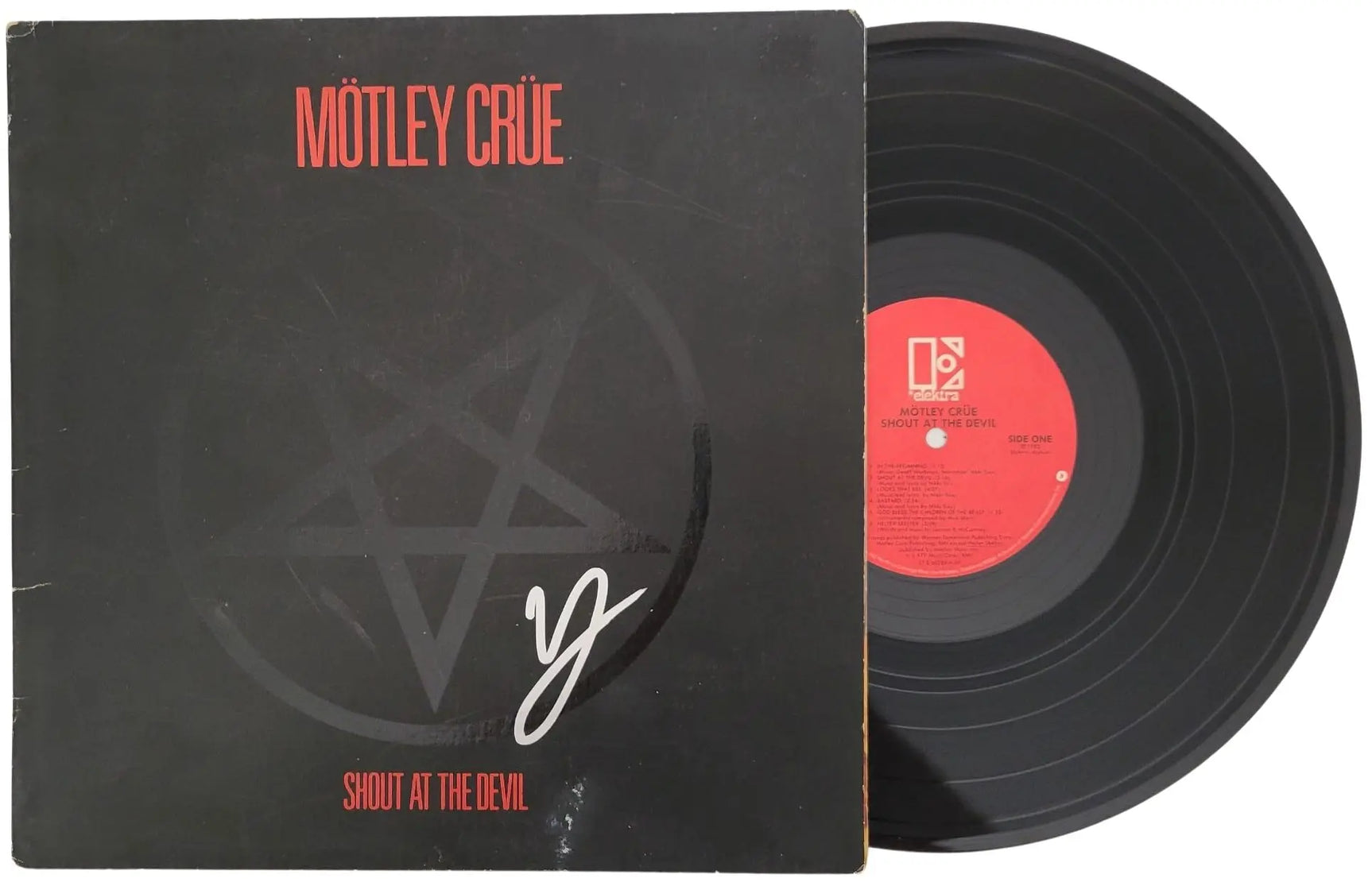 Vince Neil signed Motley Crue Shout at the Devil album vinyl record COA exact proof star
