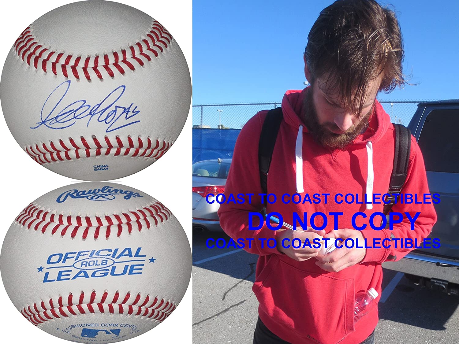 Aaron Crow Kansas City Royals signed autographed baseball COA exact proof