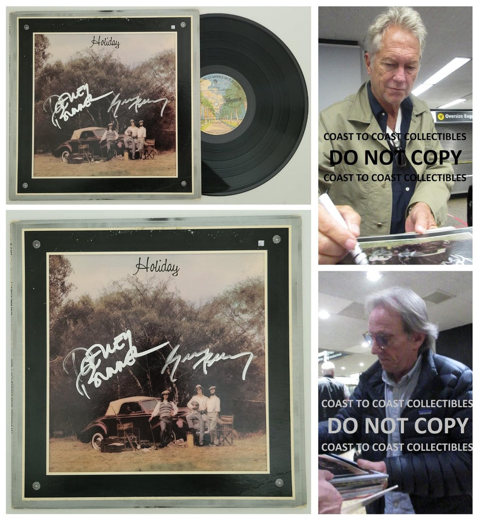 Dewey Bunnell Gerry Beckley signed America Holiday album vinyl record COA proof STAR