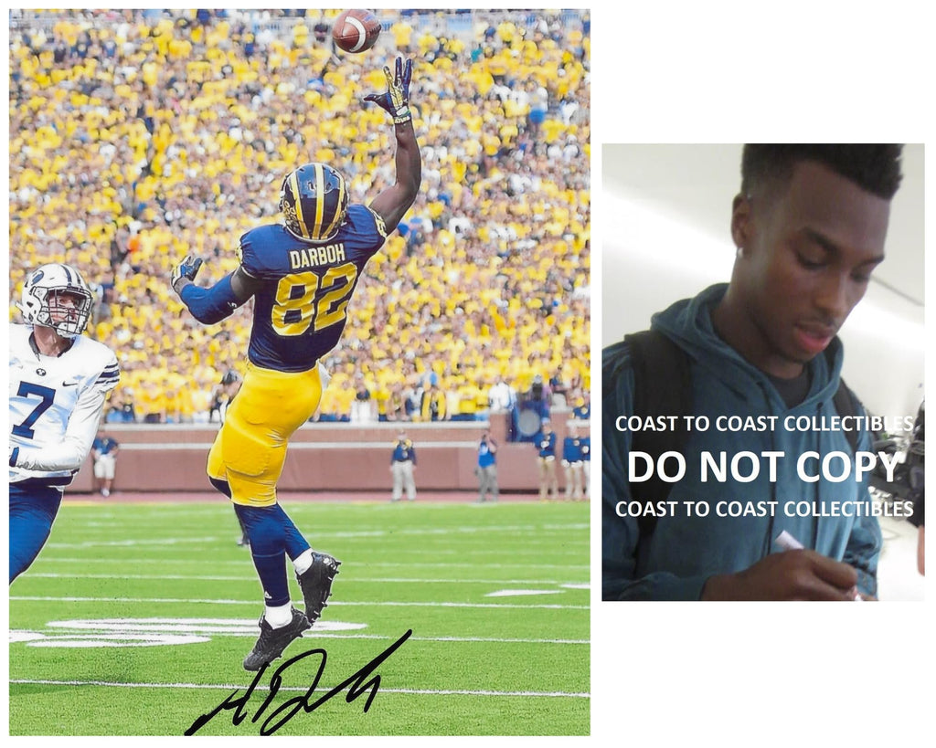 Amara Darboh signed Michigan Wolverines football 8x10 photo COA proof autographed.