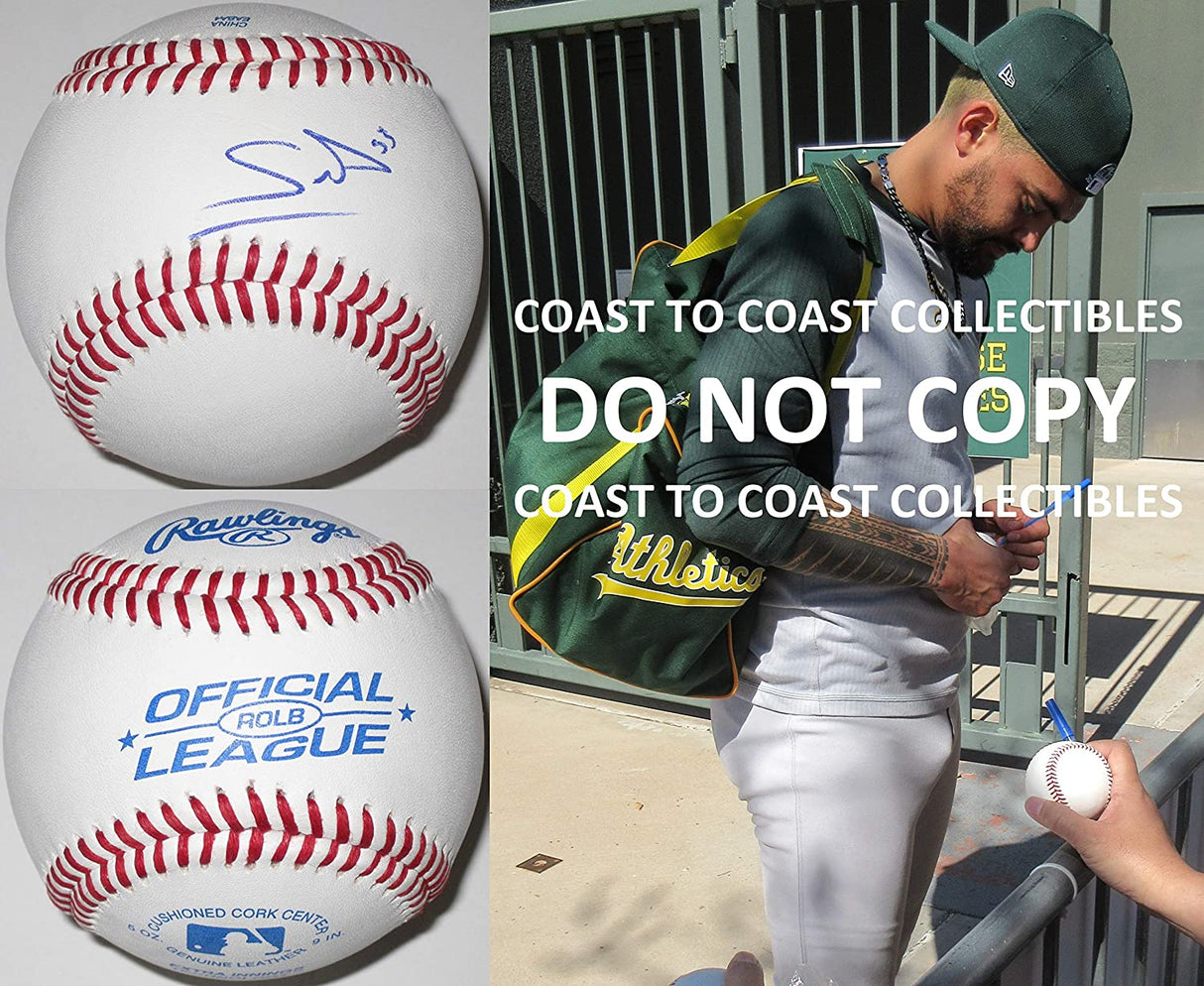 Sean Manaea Oakland Athletics A's signed autographed baseball COA exact proof