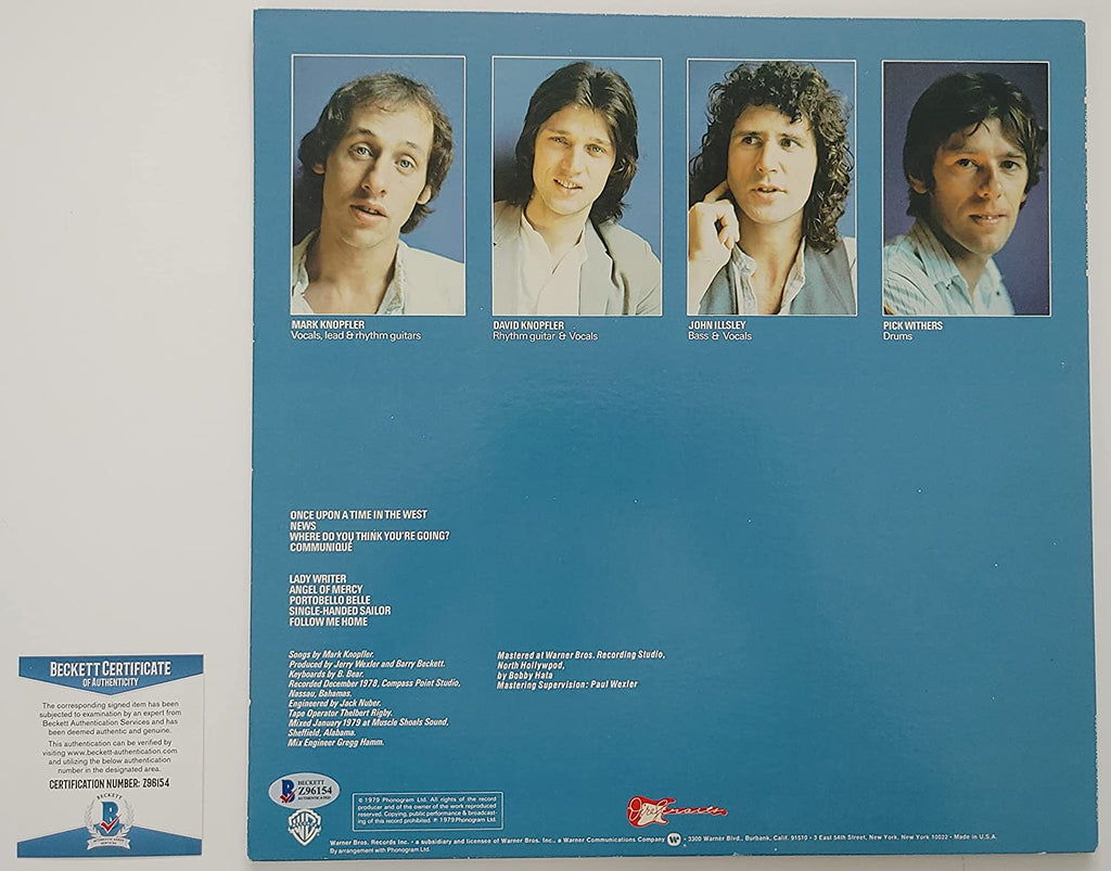 Mark Knopfler signed Dire Straits Communique album vinyl Proof Beckett COA STAR