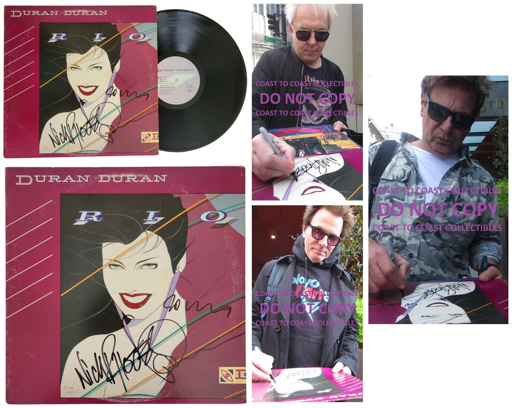 Duran Duran signed Rio album vinyl record COA exact proof Nick, John, Roger STAR