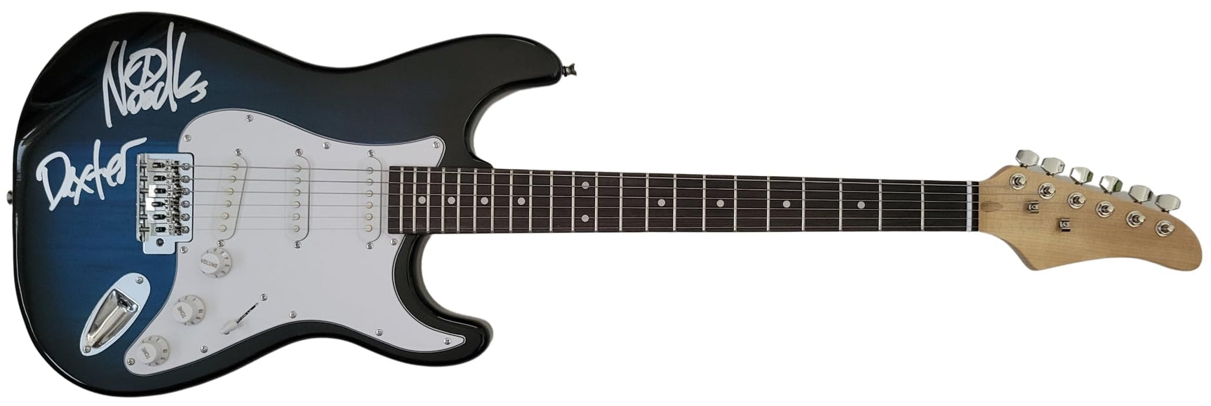 The Offspring Dexter Holland Noodles signed full size Electric guitar proof COA STAR