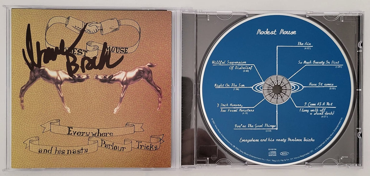 Isaac Brock signed Modest Mouse Everywhere And His Nasty Parlour CD COA Proof STAR
