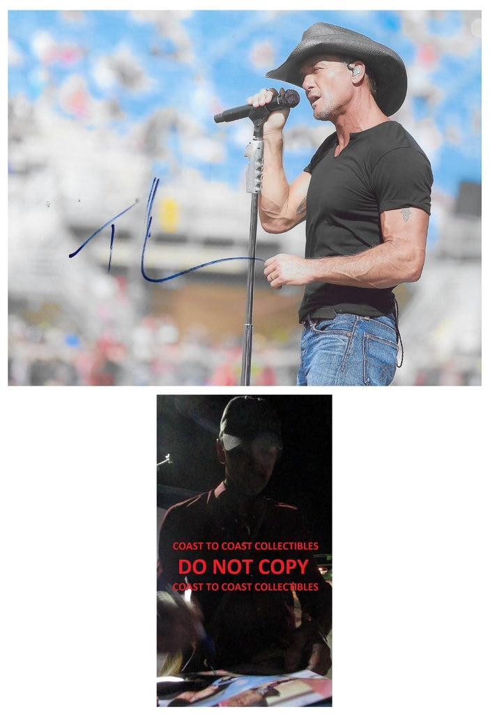 Tim McGraw Country music legend signed 8x10 photo COA Proof autographed. Star