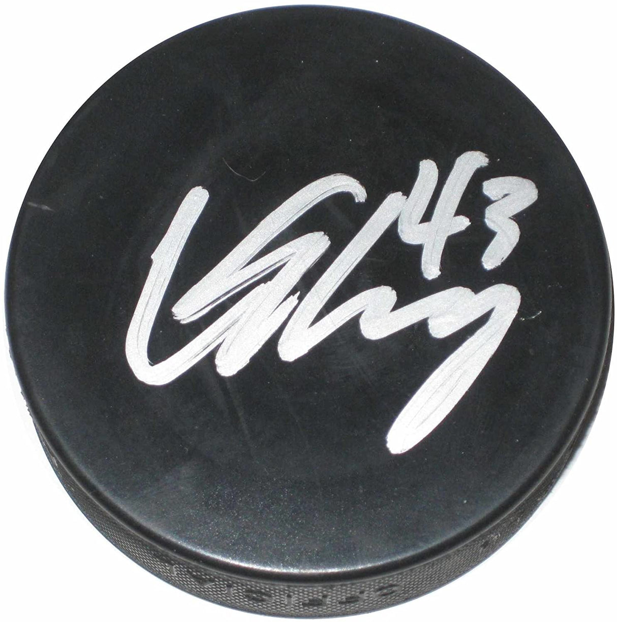 Conor Sheary Washington Capitals Penguins signed Hockey Puck proof Beckett COA