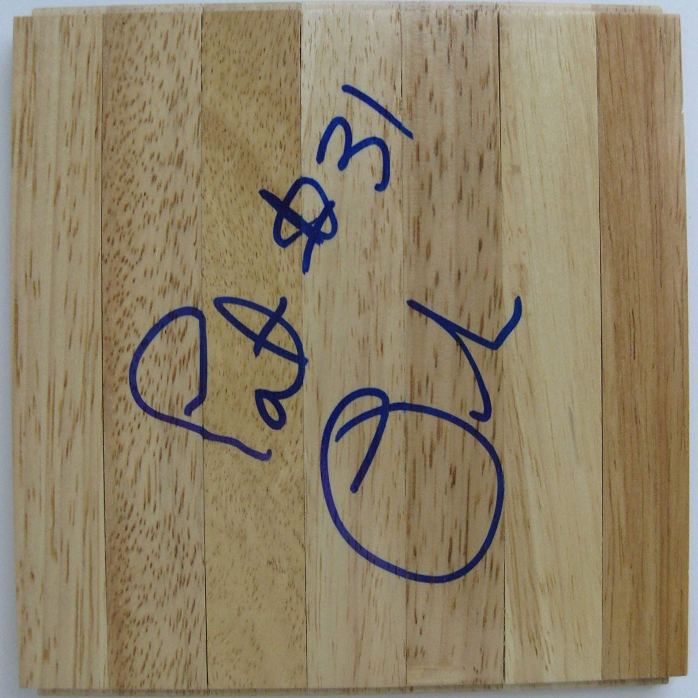 Pat Burke Panathinaikos Real Madrid signed autographed basketball floorboard COA
