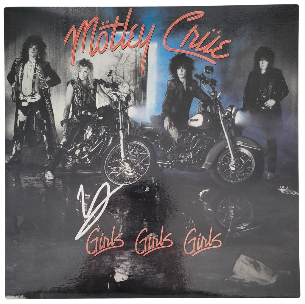 Vince Neil signed Motley Girls Girls Girls album vinyl record COA exact proof star