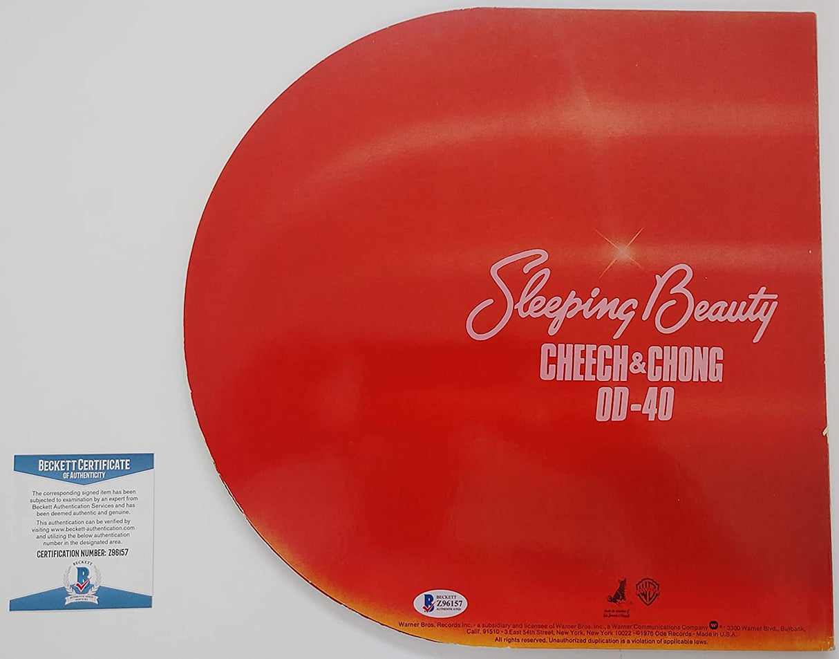 Cheech and Chong signed Sleeping Beauty vinyl record album proof Beckett COA autograph STAR