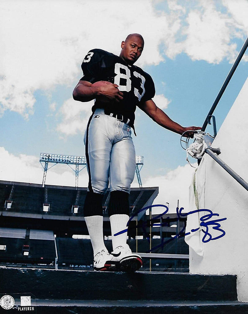 Rickey Dudley Oakland Raiders signed autographed football 8x10 Photo, COA