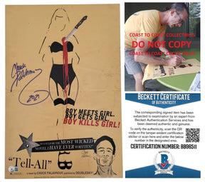 Chuck Palahniuk signed 12x18 Tell All movie poster photo Beckett COA exact proof. STAR