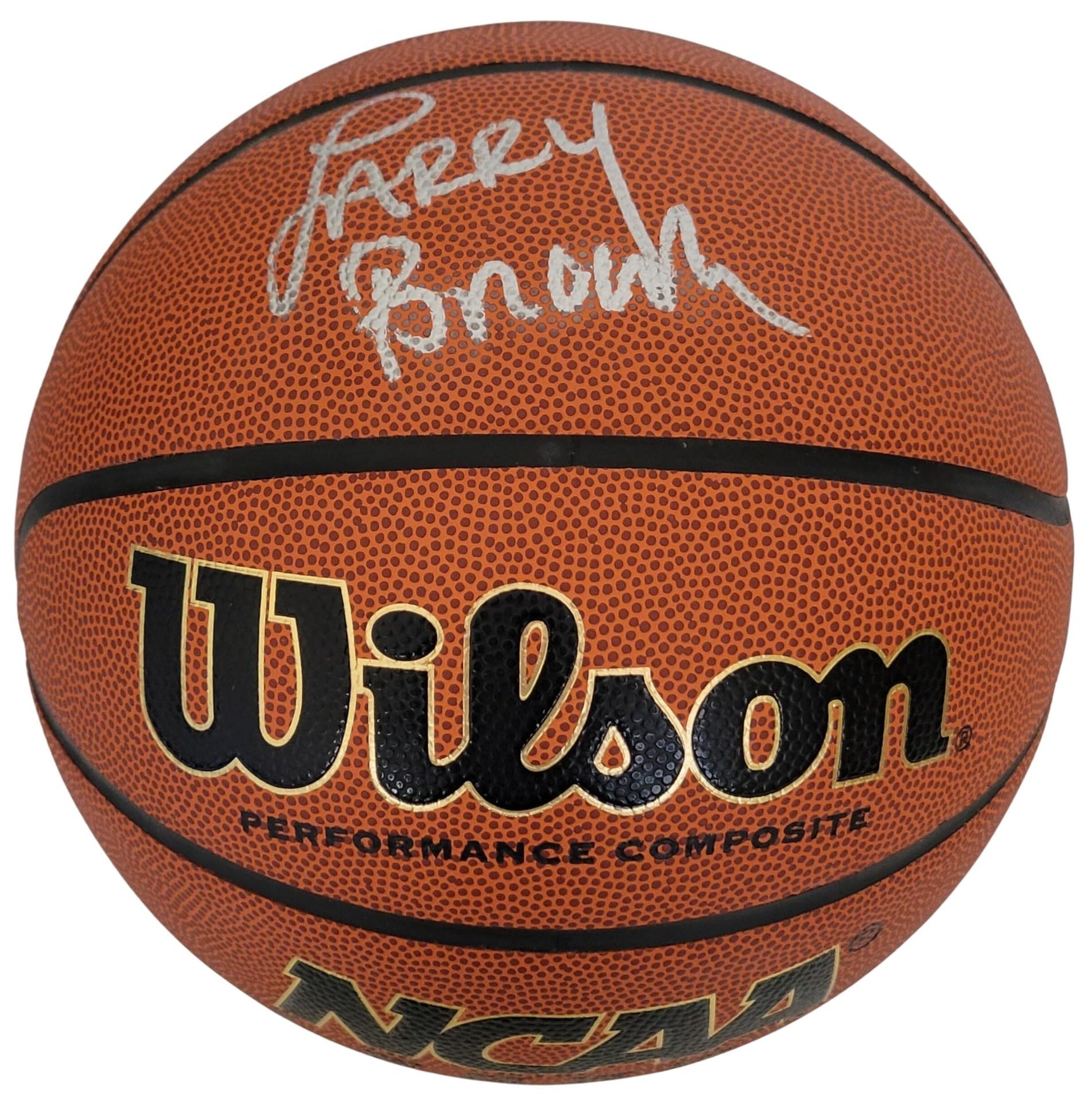 Larry Brown Kansas Jayhawks signed NCAA basketball COA exact proof autographed