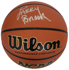 Larry Brown Kansas Jayhawks signed NCAA basketball COA exact proof autographed
