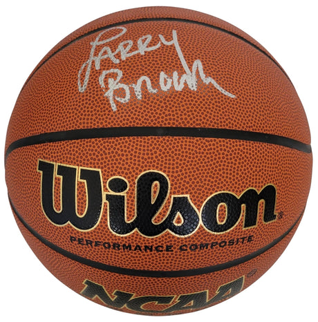 Larry Brown Kansas Jayhawks signed NCAA basketball COA exact proof autographed