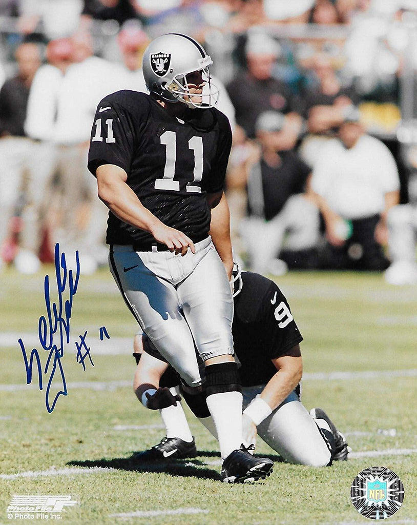 Sebastian Janikowski Oakland Raiders signed autographed, 8x10 Photo, COA with the proof photo will be included.