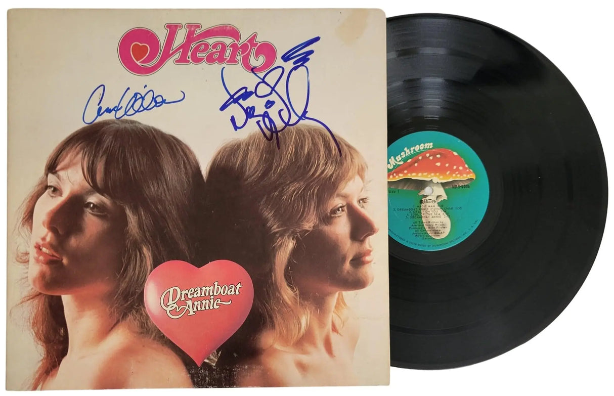 Nancy Wilson & Ann Wilson signed Heart Dreamboat Annie album proof COA autographed Vinyl Record