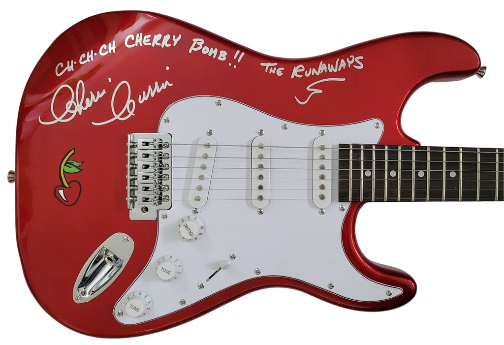 Cherie Currie The Runaway signed electric guitar COA proof Cherry Bomb autograph STAR