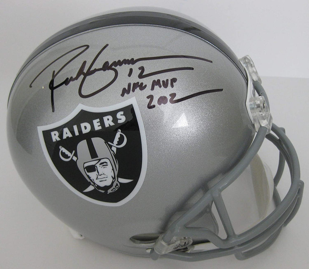 Rich Gannon 2002 NFL MVP signed Oakland Raiders full size helmet proof Beckett COA