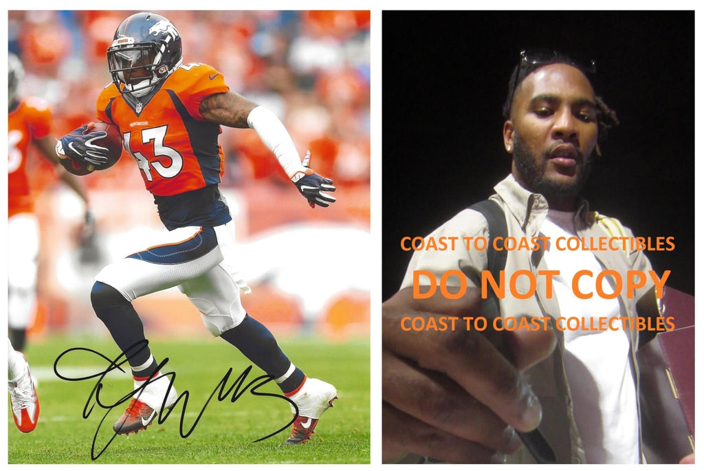TJ Ward signed Denver Broncos 8x10 football photo COA Proof autographed.