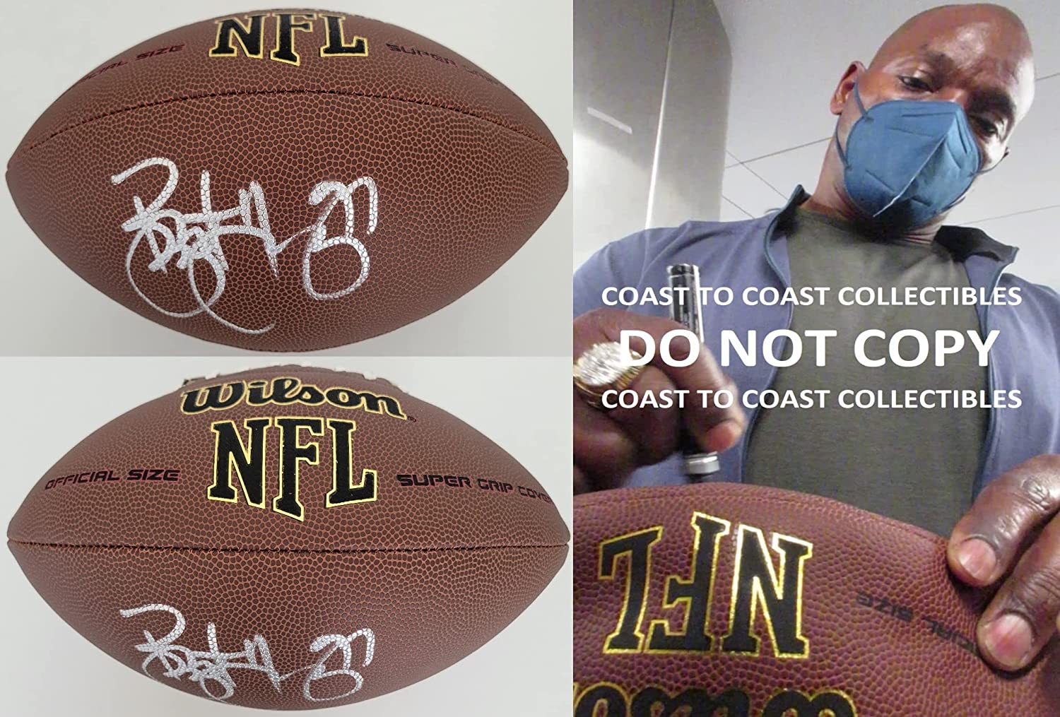 Byrant Young San Francisco 49ers Notre Dame signed football COA proof autograph