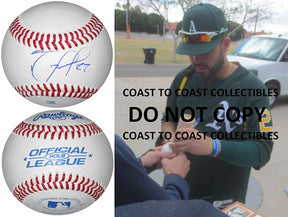 Renato Nunez Baltimore Orioles A's Rangers signed autographed baseball COA proof