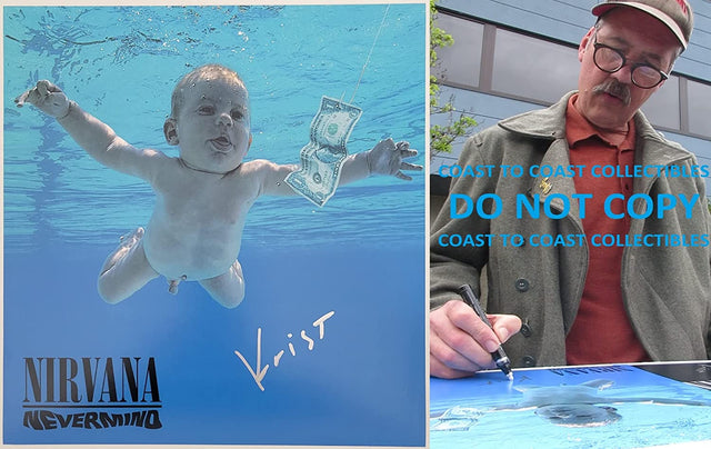 Krist Novoselic signed Nirvana Nevermind 12x12 album photo COA proof autographed STAR