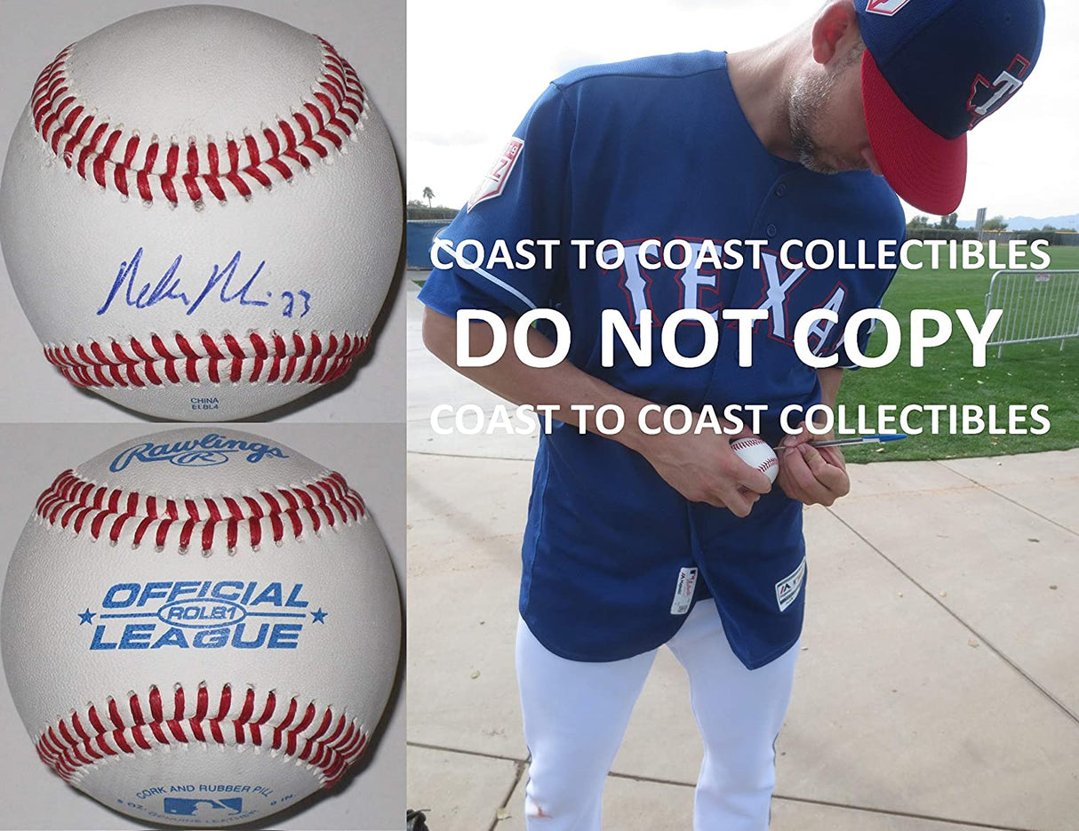 Mike Minor Texas Rangers Braves Royals signed autographed baseball COA proof