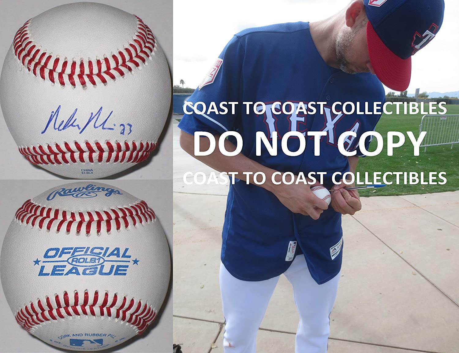 Mike Minor Texas Rangers Braves Royals signed autographed baseball COA proof