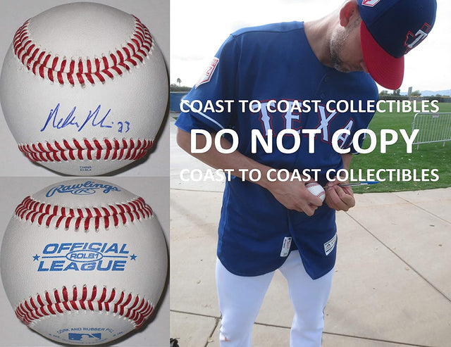 Mike Minor Texas Rangers Braves Royals signed autographed baseball COA proof