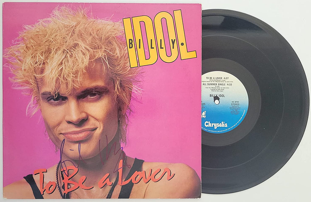 Billy Idol signed To Be A Lover album vinyl LP COA exact proof autographed STAR