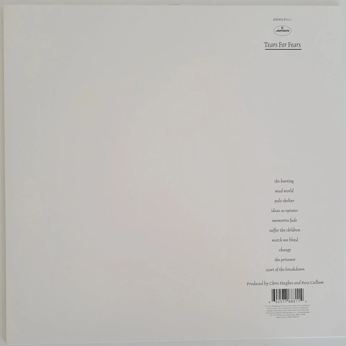 Smith & Orzabal signed Tears for Fear The Hurting album COA proof STAR