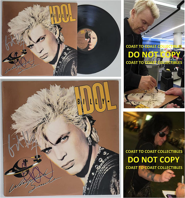 Billy Idol Steve Stevens signed Whiplash Smile album vinyl COA proof autographed STAR