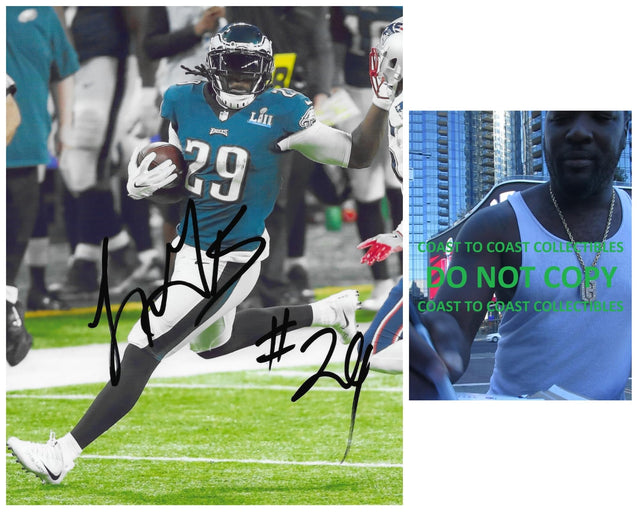 LeGarrette Blount signed Philadelphia Eagles football 8x10 photo Proof COA autographed
