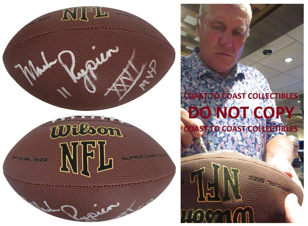 Mark Rypien Washington signed NFL football proof COA autographed