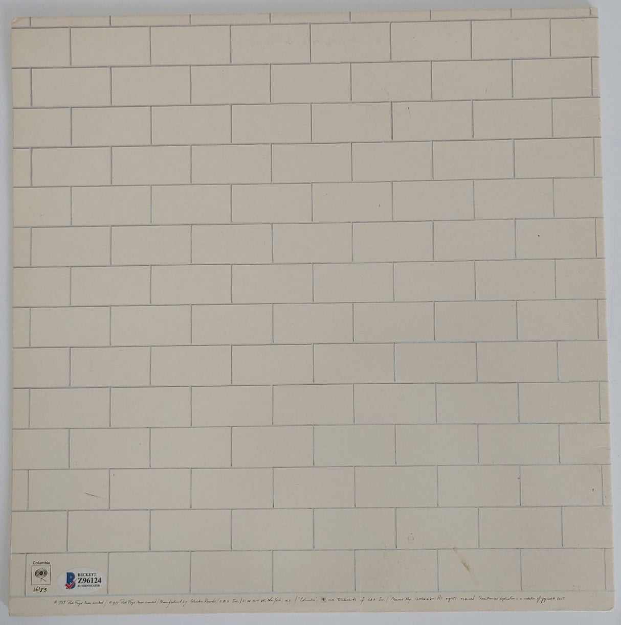 Nick Mason autographed Pink Floyd The Wall album record exact proof Beckett COA STAR
