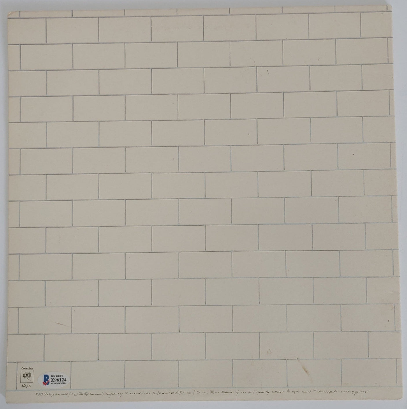 Nick Mason autographed Pink Floyd The Wall album record exact proof Beckett COA STAR
