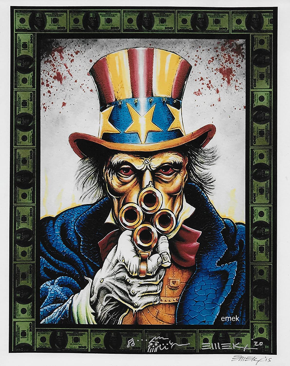 Emek Golan gig poster artist, illustrator signed 8x10 photo COA exact proof .STAR