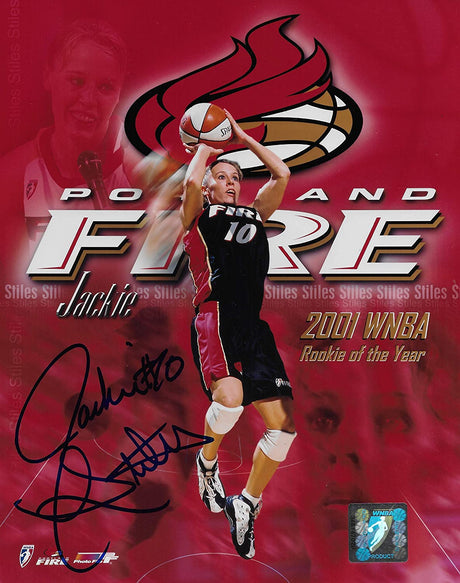 Jackie Stiles Portland Fire signed WNBA basketball 8x10 photo COA.