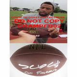 Thomas Decoud, Carolina Panthers, Atlanta Falcons, California Bears, Cal, Signed, Autographed, NFL Football, a Coa with the Proof Photo of Thomas Signing Will Be Included with the Football