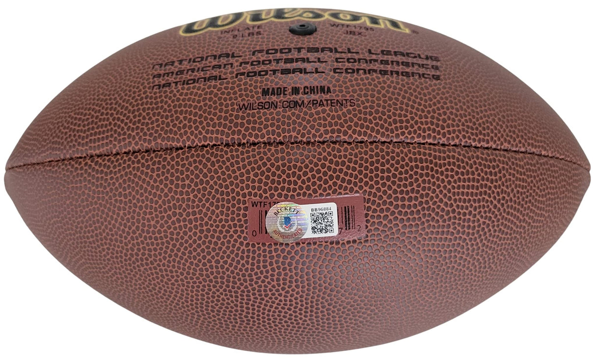 Jim McMahon Bears Philadelphia Eagles signed football proof Beckett COA autographed