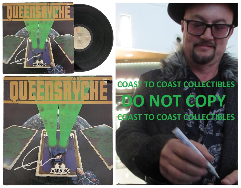 Geoff Tate signed Queesryche The Warning Album COA Proof Autographed Vinyl