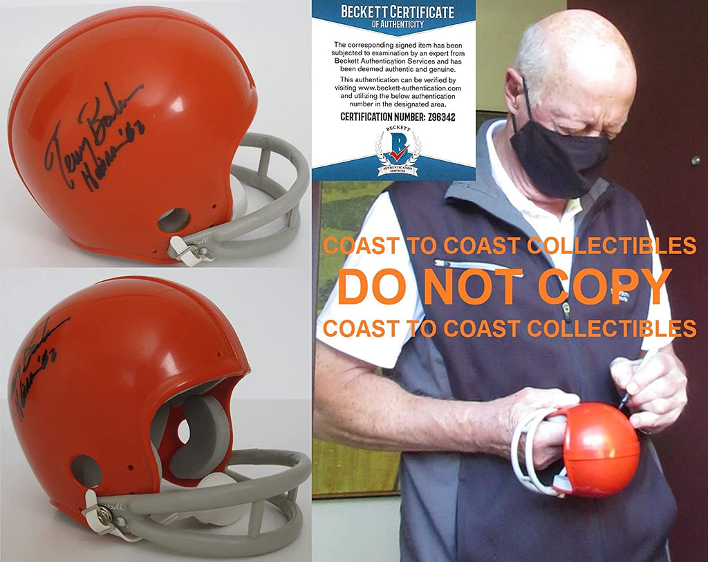 Terry Baker 1962 Heisman signed Orgeon State Beavers mini helmet proof Beckett COA